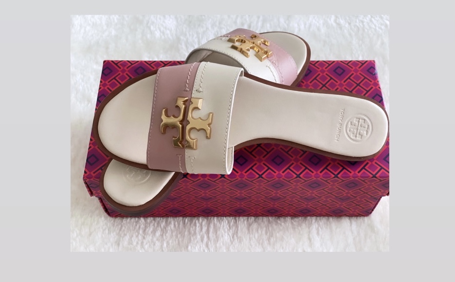 Tory Burch Everly Colorblock Slide Sandals Flats Size: US 8 – THE OUTLET