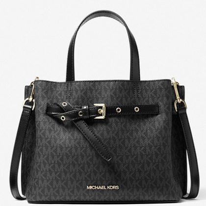 MICHAEL KORS Emilia Small size Logo Satchel Color: Black