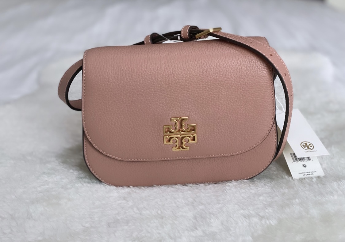 Tory Burch Britten Saddle Small Crossbody Bag- Color: Pink Moon – THE OUTLET