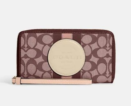 Coach Dempsey Large Phone Wallet In Signature Jacquard With Stripe And Coach Patch