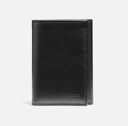Coach Men’s Trifold Wallet-Color: Black