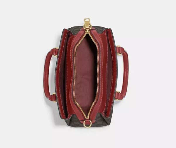 Coach Mini Darcie Carryall In Signature Canvas-Color: Gold/Brown 1941 Red - Image 3