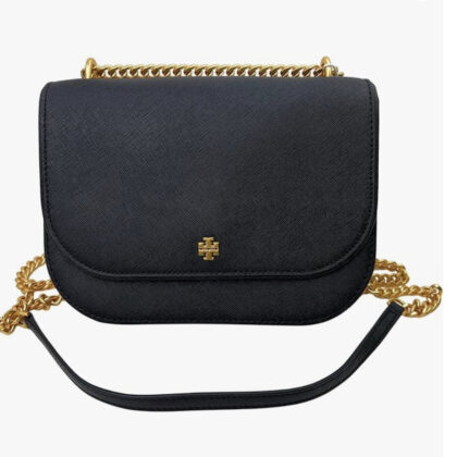 Tory Burch Emerson Flap Adjustable Shoulder Bag- Color: Navy