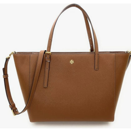 Tory Burch Emerson Small Tote Bag- Color: Moose