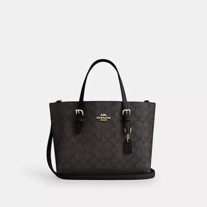 Coach Mollie Tote Bag 25 In Signature Canvas-Color: Signature Canvas/Gold/Walnut/Black