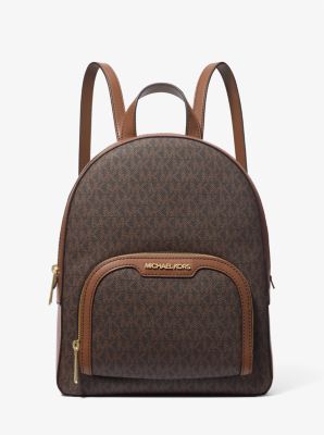 Michael Kors Jaycee Medium Logo Backpack-Color: Brown