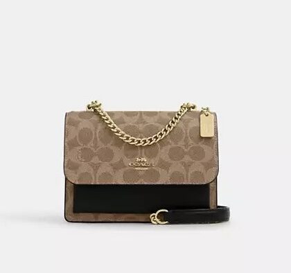 Coach Mini Klare Crossbody Bag In Signature Canvas-Color: signature canvas/Gold/Tan/Black