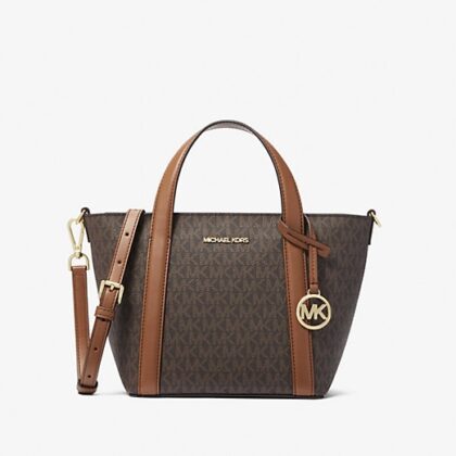 Michael Kors Pratt Small Signature Logo Tote Bag-Color: Brown