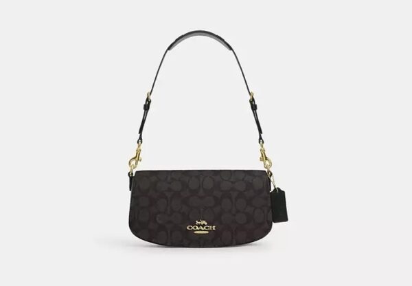 Coach Andrea Shoulder Bag In Signature Canvas-Color: Signature canvas/Gold/Walnut/Black