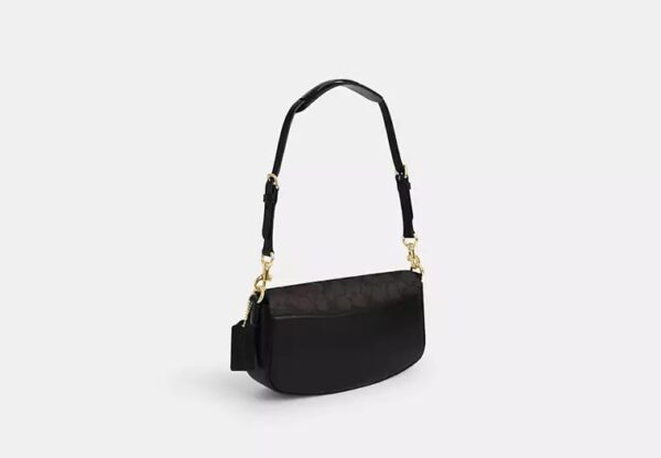 Coach Andrea Shoulder Bag In Signature Canvas-Color: Signature canvas/Gold/Walnut/Black - Image 3