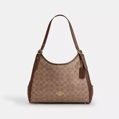 Coach Erin Shoulder Bag In Signature Canvas- Color: Signature canvas/Gold/Tan/Brown