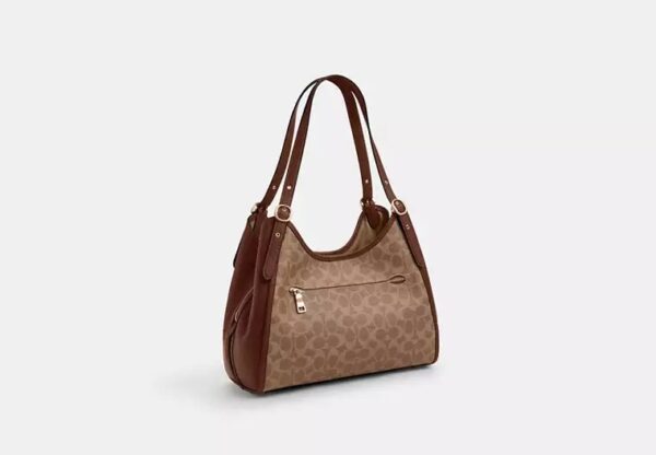Coach Erin Shoulder Bag In Signature Canvas- Color: Signature canvas/Gold/Tan/Brown - Image 4