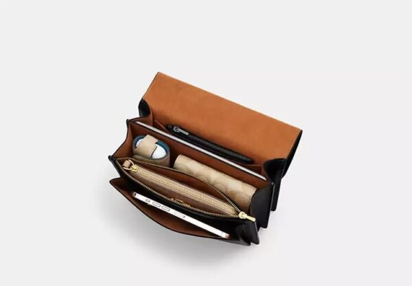 Coach Klare Crossbody Bag In Blocked Signature Canvas-Color: Signature canvas/Gold/Walnut/Tan - Image 6