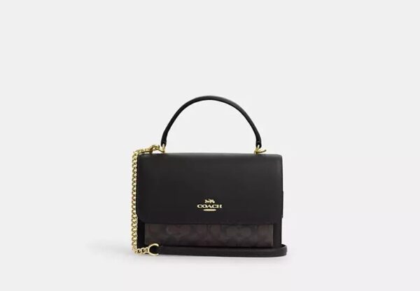 Coach Klare Top Handle Bag In Signature Canvas-Color: Signature canvas/Gold/Walnut/Black