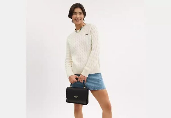 Coach Klare Top Handle Bag In Signature Canvas-Color: Signature canvas/Gold/Walnut/Black - Image 7