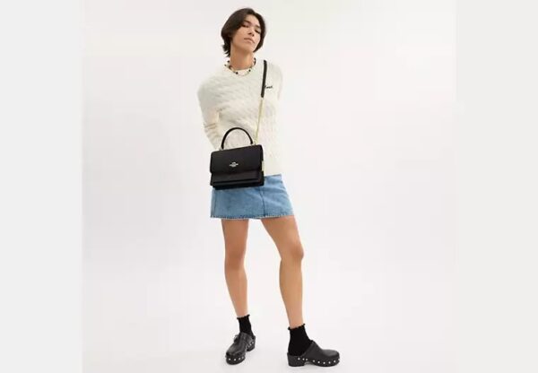 Coach Klare Top Handle Bag In Signature Canvas-Color: Signature canvas/Gold/Walnut/Black - Image 6