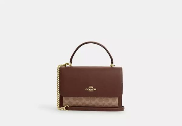 Coach Klare Top Handle Bag In Signature Canvas-Color: Signature canvas/Gold/Tan/Brown