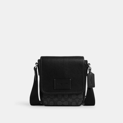 Coach Lucas Crossbody Bag In Signature Jacquard-Color: Silver/Charcoal/Black
