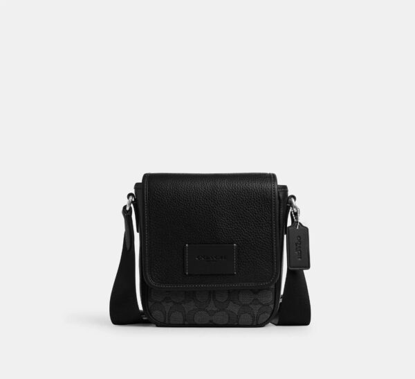 Coach Lucas Crossbody Bag In Signature Jacquard-Color: Silver/Charcoal/Black