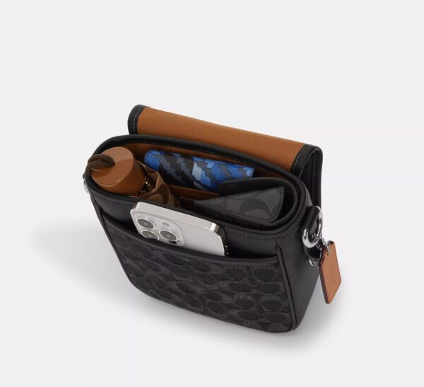 Coach Lucas Crossbody Bag In Signature Jacquard-Color: Silver/Charcoal/Black - Image 5