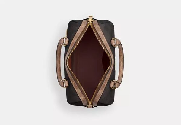 Coach Rowan Satchel Bag In Blocked Signature-Color: Signature canvas/Gold/Walnut/Tan - Image 5