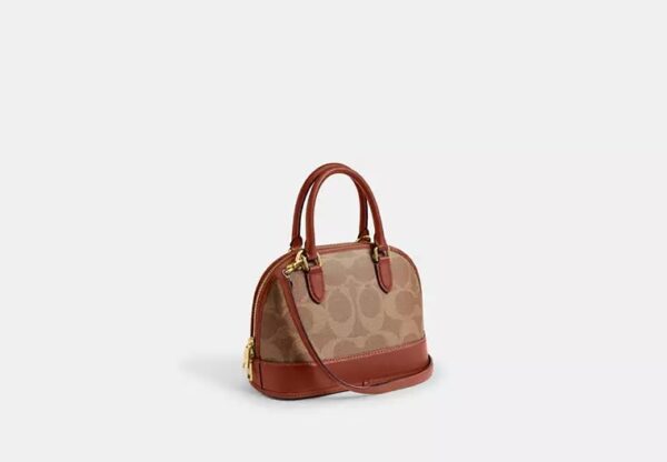 Coach Sabrina Satchel Bag In Signature Canvas-Color: Signature canvas/Im/Tan/Caramel - Image 3