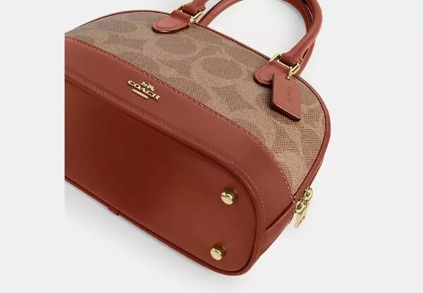 Coach Sabrina Satchel Bag In Signature Canvas-Color: Signature canvas/Im/Tan/Caramel - Image 2