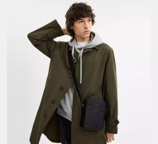 COACH Sullivan Crossbody In Signature Canvas-Color: Gunmetal Charcoal Black - Image 4