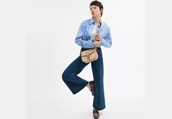 Coach Amelia Saddle Bag With Signature Canvas-Color: Im/Dark Natural Multi - Image 4