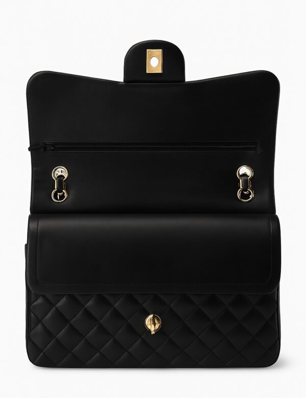 Chanel Jumbo Classic Flap-Lambskin Leather Bag - Image 3