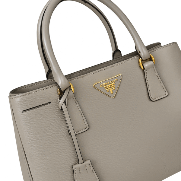 Prada Gallery Bag in Saffiano Lux-Color: Light gray Pomice - Image 3