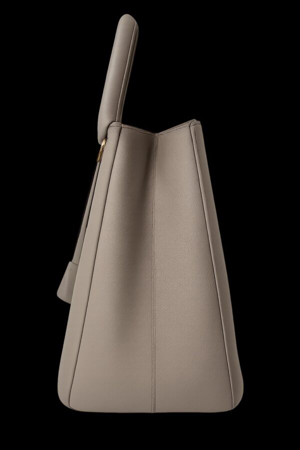 Prada Gallery Bag in Saffiano Lux-Color: Light gray Pomice - Image 8