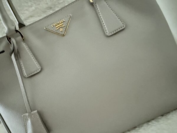 Prada Gallery Bag in Saffiano Lux-Color: Light gray Pomice - Image 6