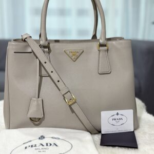 Prada Gallery Bag in Saffiano Leather-Color: Light gray Pomice
