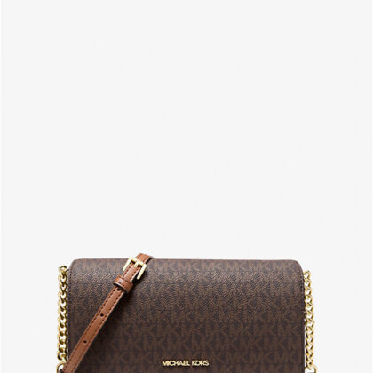 Michael Kors Jet Set Medium Signature Logo Crossbody Bag- Brown
