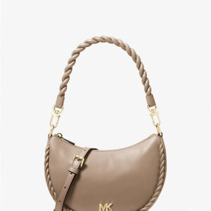 Michael Kors Kyla Small Leather Convertible Pochette- Color: Birch