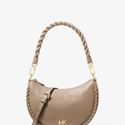 Michael Kors Kyla Small Leather Convertible Pochette- Color: Birch