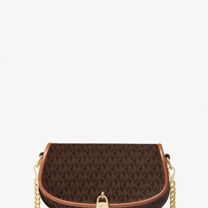 Michael Kors Mila Small Signature Logo Crossbody Bag- Brown