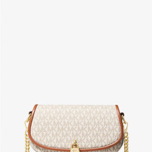 Michael Kors Mila Small Signature Logo Crossbody Bag- Vanilla