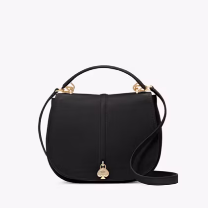 Kate Spade Kayla Pebbled Leather Saddle Bag-Color: Black