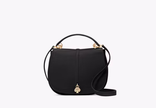 Kate Spade Kayla Pebbled Leather Saddle Bag-Color: Black