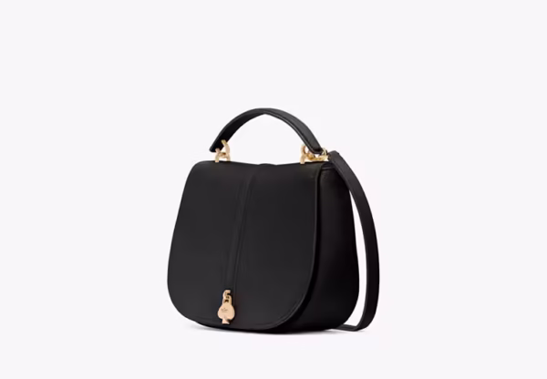 Kate Spade Kayla Pebbled Leather Saddle Bag-Color: Black - Image 2