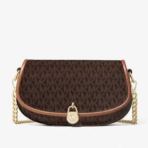 Michael Kors Mila Small Signature Logo Crossbody Bag- Brown
