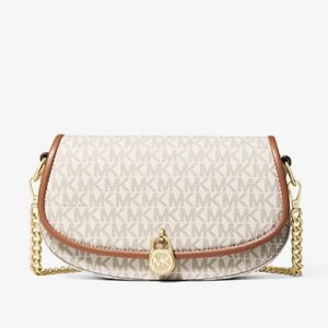 Michael Kors Mila Small Signature Logo Crossbody Bag- Vanilla